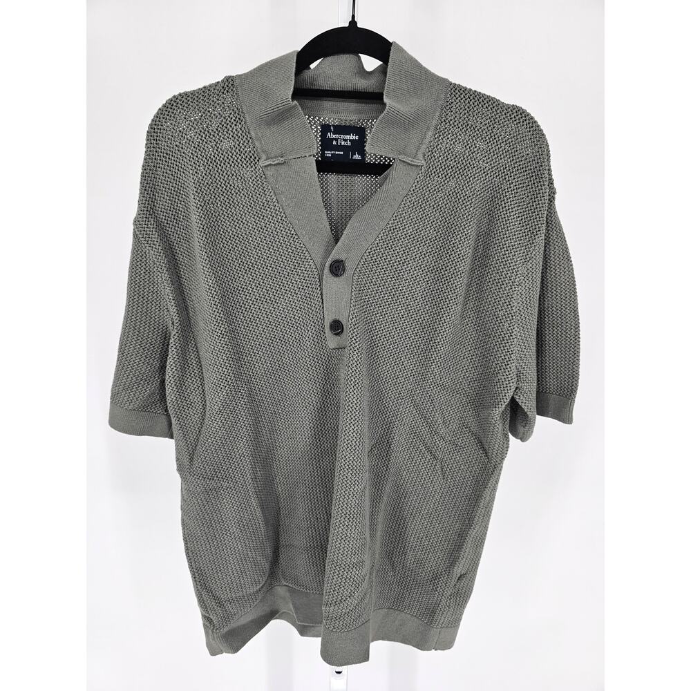 Abercrombie & Fitch Olive Green Knit Polo